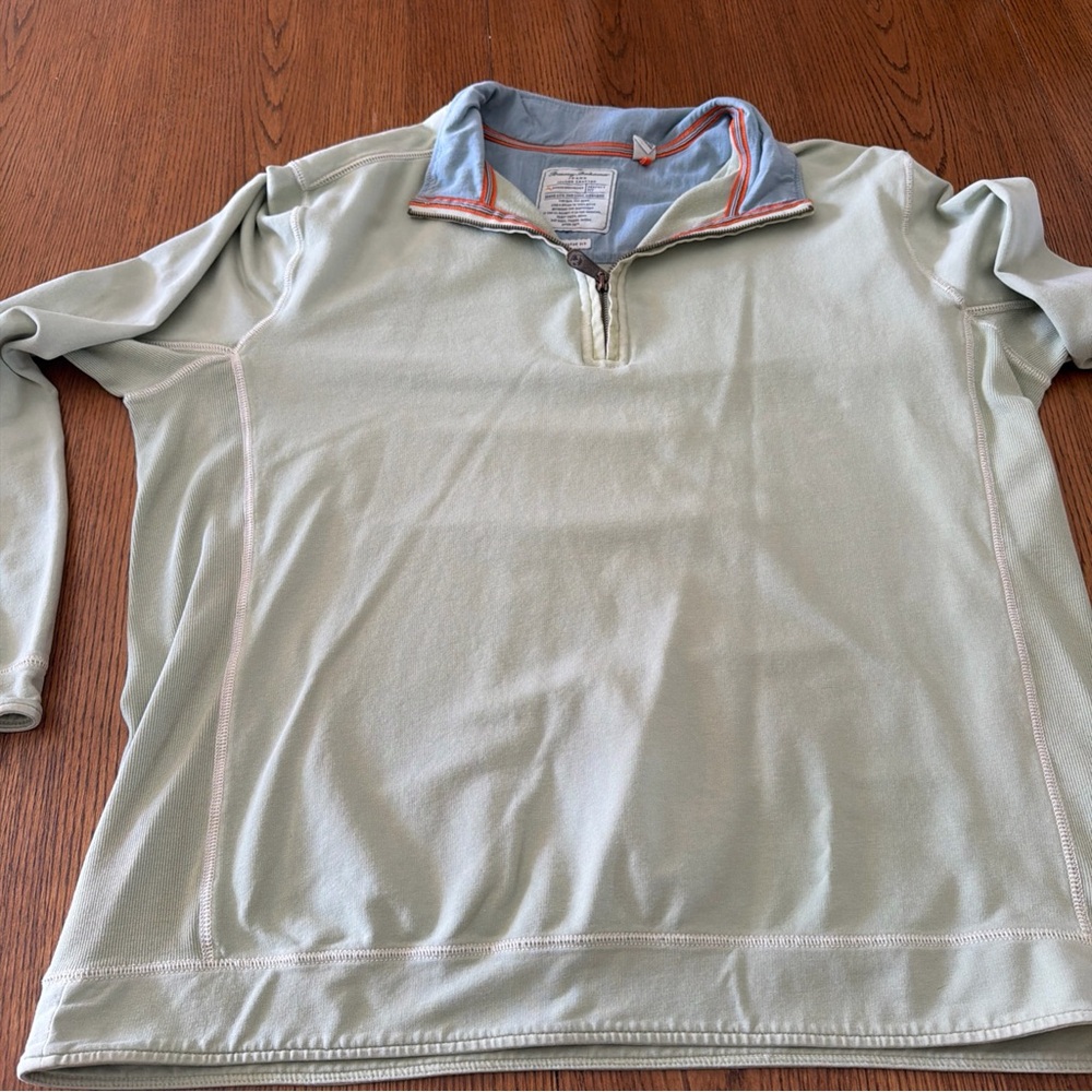 Tommy Bahama Men’s Light Green Quarter-Zip Pullover XL